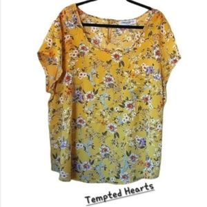 Crepe Floral Batwing‎ Tempted Hearts Blouse